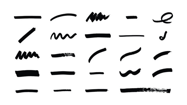 Various Hand Drawn Abstract Line Art Design Elements Collection