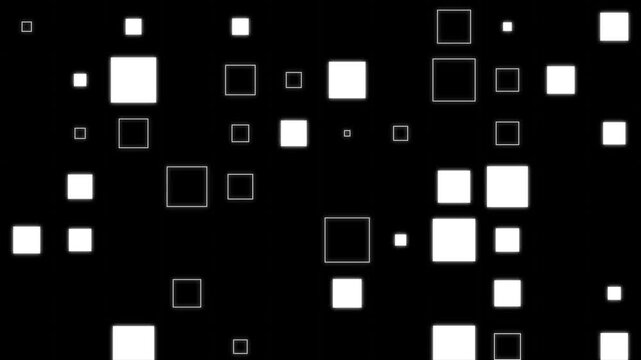 Dynamic grid animation featuring squares transition black and white background 4k footage, 2D Transition footage for creative video editing overlays. 4k video
