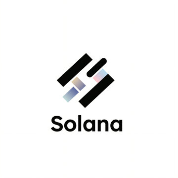 Solana cryptocurrency brand logo on white background