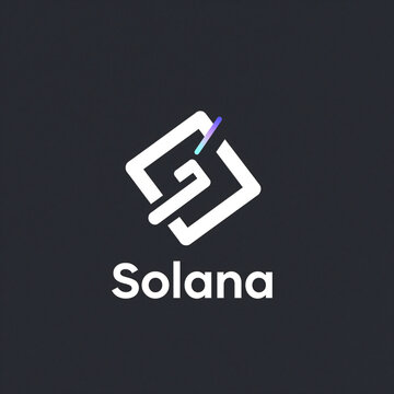 Neon solana logo icon on dark background
