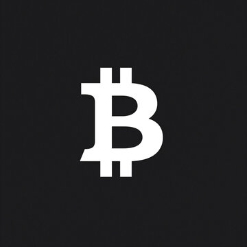 Black bitcoin symbol icon isolated on transparent background