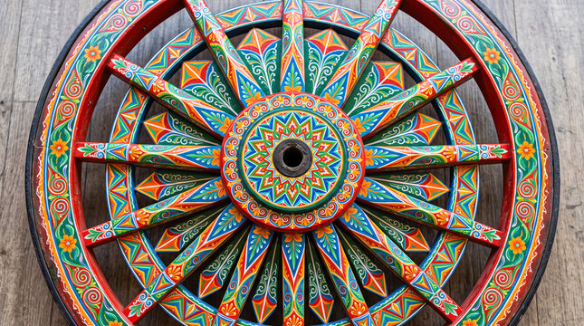 Mandala traditionnel richement color&eacute; en vue rapproch&eacute;e