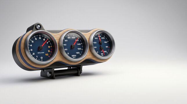 Automotive gauge cluster with tachometer speedometer and fuel pressure