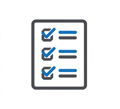 Checklist icon.  A simple checklist graphic, vertical list of checkboxes