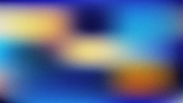 Colorful abstract gradient background with grainy noise texture and smooth blue yellow and orange color blending