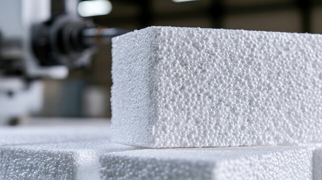 White foam blocks sit neatly stacked