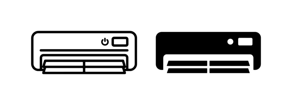 Air Conditioner Icons, Climate Control Symbols, Cooling System Vector Graphics