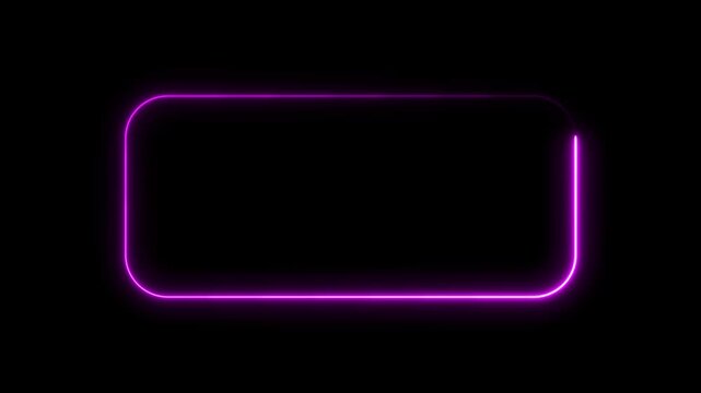 Pulsing neon rectangular frames in purple glow animating on black background for digital graphics