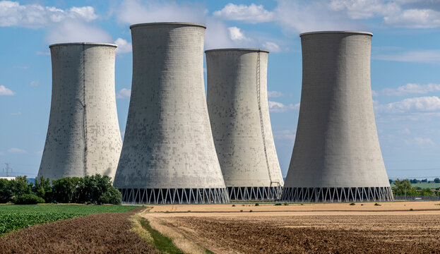 Cooling towers of nuclear power plant Jaslovske Bohunice , Slovakia.