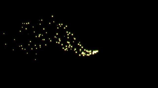 Cartoon twinkling stars glitter line animation on black background, glowing sparkle doodle stars with retro shine effect.magic light stars line effect with white glowing fairy sparkle line burst.4k