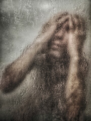 Fototapeta premium Silent souls, trapped behind invisible walls of fear and forgotten memories.