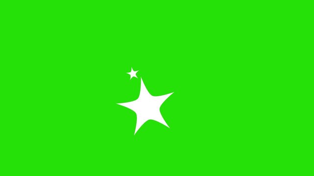 Star Sparkles burst motion on green background. Shape Explosive Sparkles Burst. Star Burst Motion Graphics in After Effects pop up, line, shiny, blast. Stars elements for explainer video 4k animation.