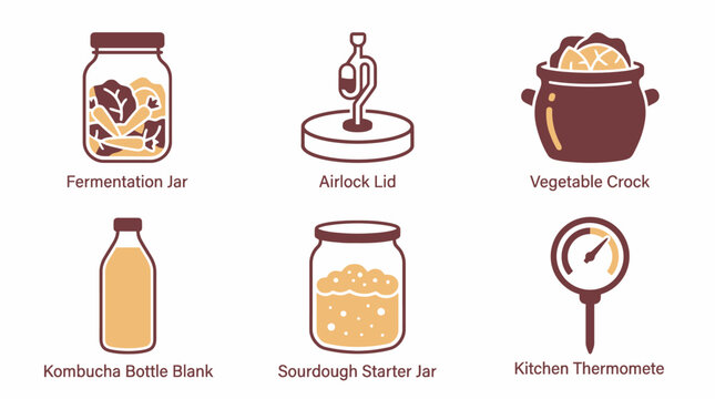 Home fermentation tools: jars, lids, crocks, and thermometers for diy enthusiasts