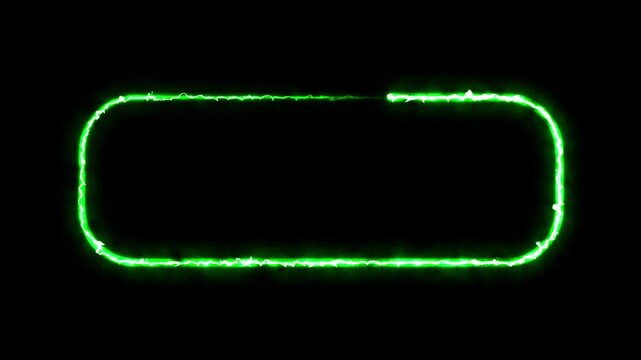 Glowing Green Rectangles Animated on Black Background with Subtle Particles