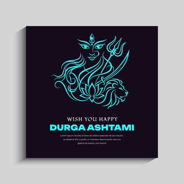 Happy Durga Ashtami Social Media Instagram square Post Banner