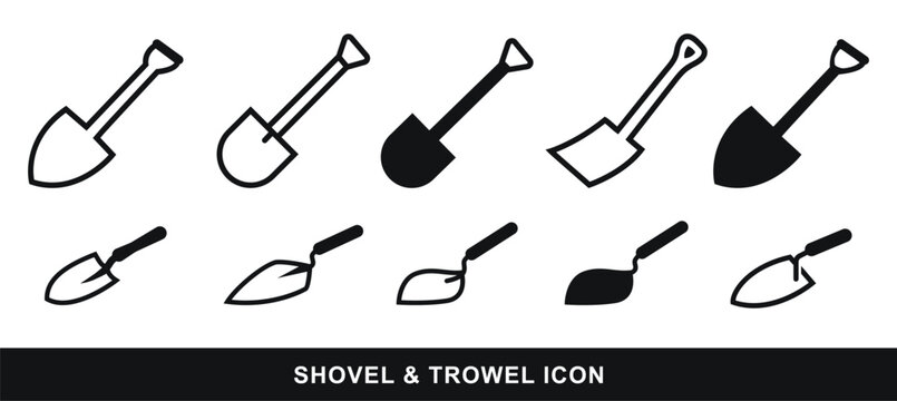  Shovel and Trowel Icon Set