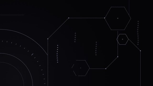 A sophisticated digital interface displays complex hexagonal nodes linked by fine glowing lines to represent advanced computing architecture and systematic data flow within an interconnected