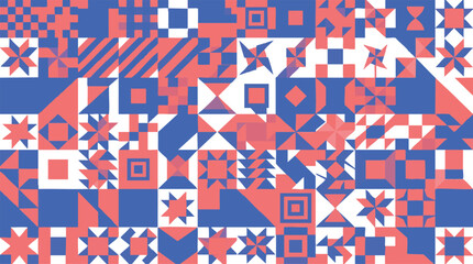 Obraz premium Abstract Geometric Seamless Pattern Collection – Modern Mosaic, Patchwork and Colorful Tile Vector Background Set