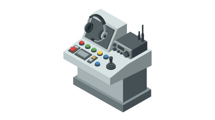 Modern industrial control panel with joystick and screen. © Bagong
