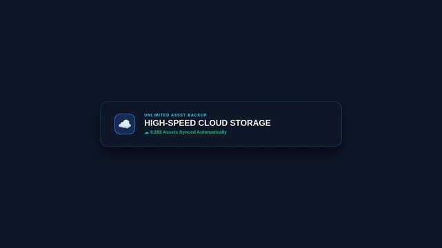 Unlimited High Speed Cloud Storage Asset Sync Motion Graphic Animation