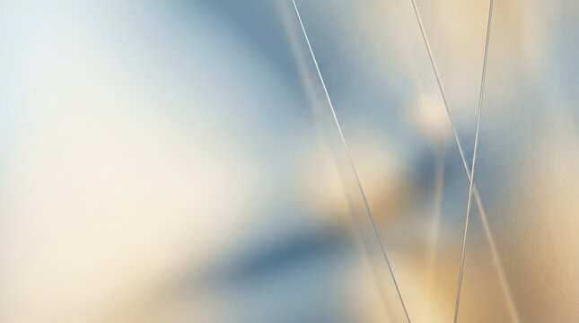 Abstract frosted glass background with smooth curves, cool blue tones, and warm light reflection with copy space for technology, corporate, and medical presentation design