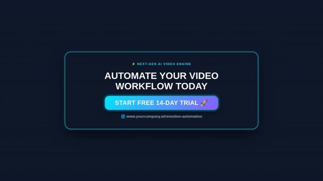 Cybernetic AI Video Engine Outro CTA Call To Action End Screen Motion Graphic Card