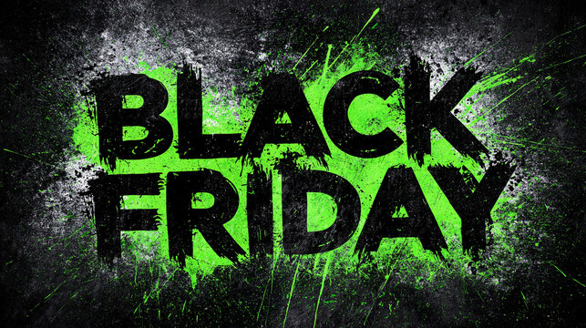 Urban streetwear black friday poster with gritty neon style for youth fashion promotions
