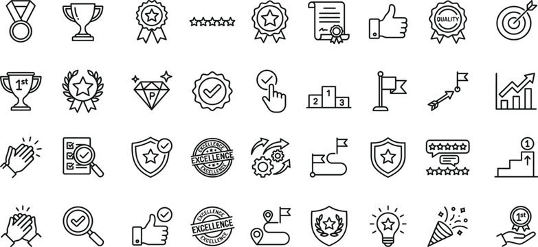 Set of diverse business and technology vector icon and bundles