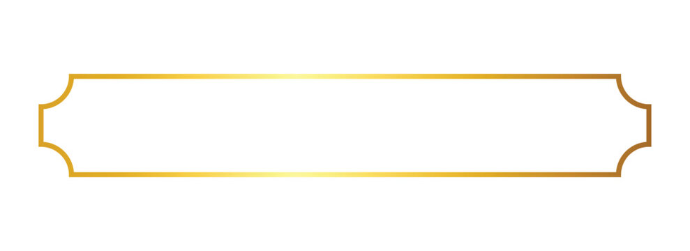 Gold Ticket Shaped Banner Frame Border Vector