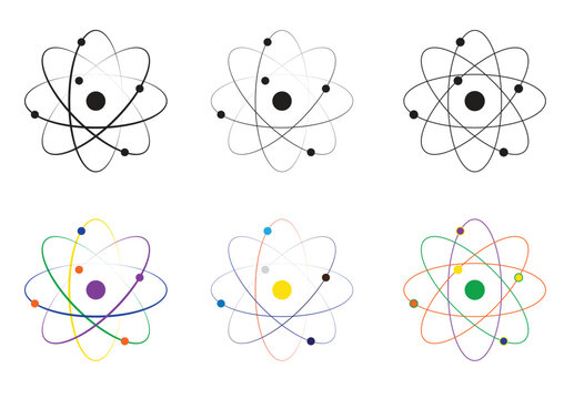 Atom Model Vector Icons Set
