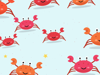 Fototapeta premium Playful Crab Pattern for Beach Lovers