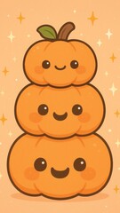 Fototapeta premium Cute stacked pumpkins mobile wallpaper