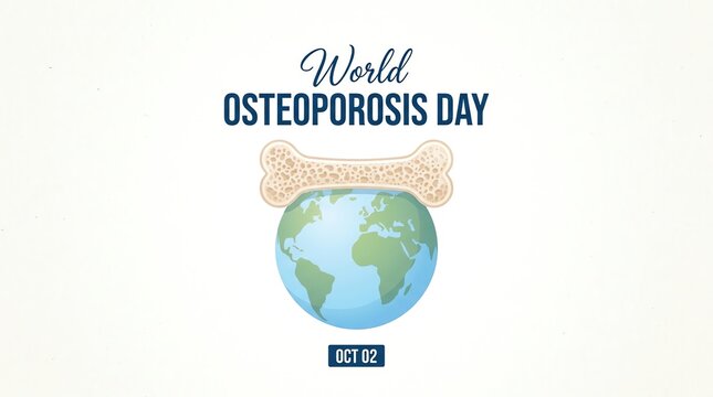 World Osteoporosis Day awareness graphic with globe and bone