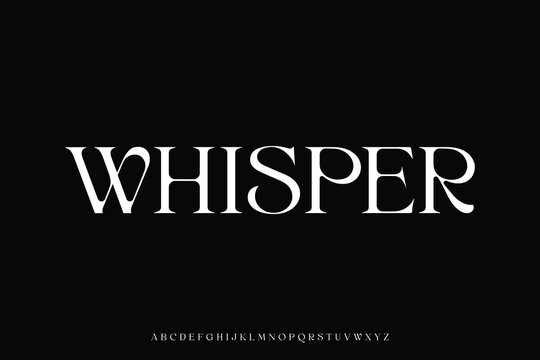 Elegant minimalist whisper alphabet display font vector for logo branding design