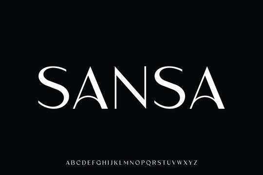 Elegant minimalist sans serif alphabet display font vector with chic style