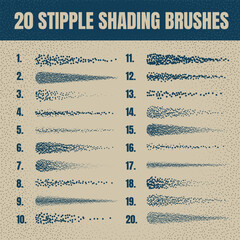 Naklejka na ściany i meble Ink scatter brush, stipple drawing and texturing. Fading gradient. Stippling, dotwork drawing, shading using dots. Halftone disintegration effect. White noise grainy texture. Vector illustration