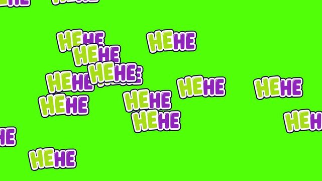 Animated Pop Art HEHE Text Stickers Falling Overlay Green Screen Chroma Key