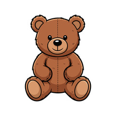 Fototapeta premium Cute Brown Teddy Bear Vector Illustration Isolated on White Background