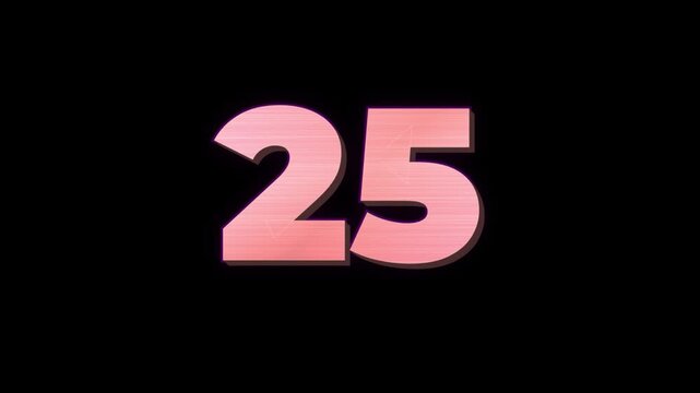 Pink metallic figures decrementing from thirty for high-impact openers within this Metal numbers countdown 30 on black background 4k footage, Huge metal countdown footage. 4k video