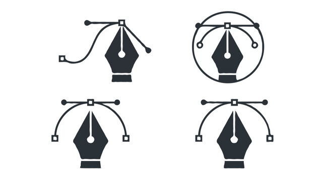 Vector Pen Tool Graphic Design Tool Icons Set