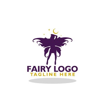 Fairy logo icon with shadow