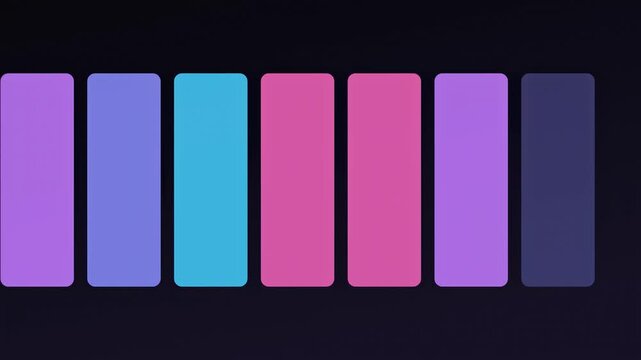Abstract animated online course cards sliding into view drawn as blue and cyan lines and dots on a deep dark background. Seamless looping 4K video element with free space around it, ideal for educatio