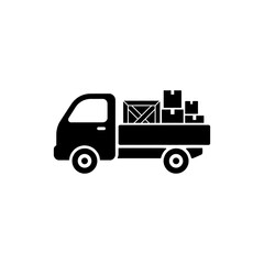 Fototapeta premium Commercial Pickup Loaded with Boxes Silhouette