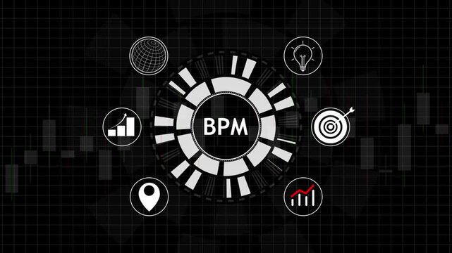 Futuristic corporate dashboard interface showcasing b p brand identity with dynamic circular data