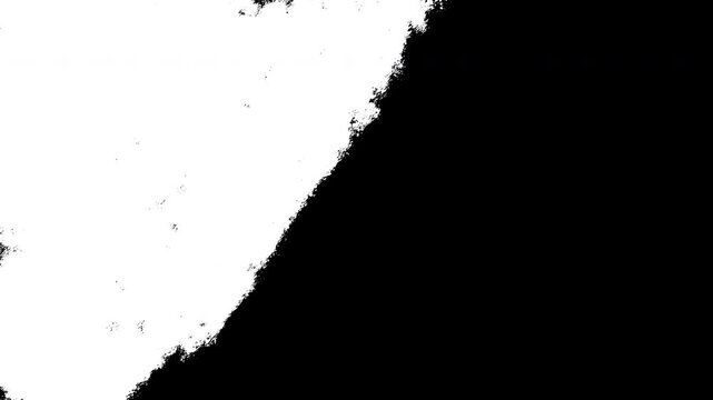 Corner brush transition paint splash. From up left corner to full side. Alpha channel transparent background looping animation footage motion graphic.