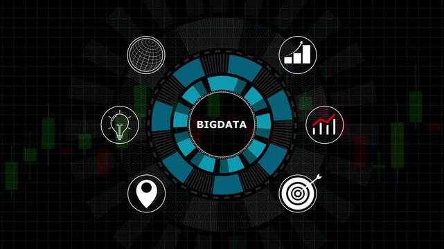 Modern futuristic big data analytics dashboard interface showcasing advanced digital network connections