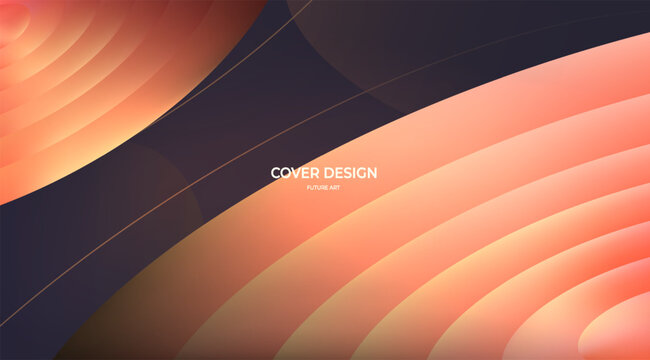 Minimalist circular pattern wavy gradient lines, featuring dynamic, technological movement with glowing stripes. Vector illustration.