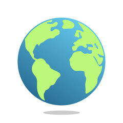 Fototapeta premium Earth Icon Vector - Planet Globe, World Map and Global Symbol Outline Illustration