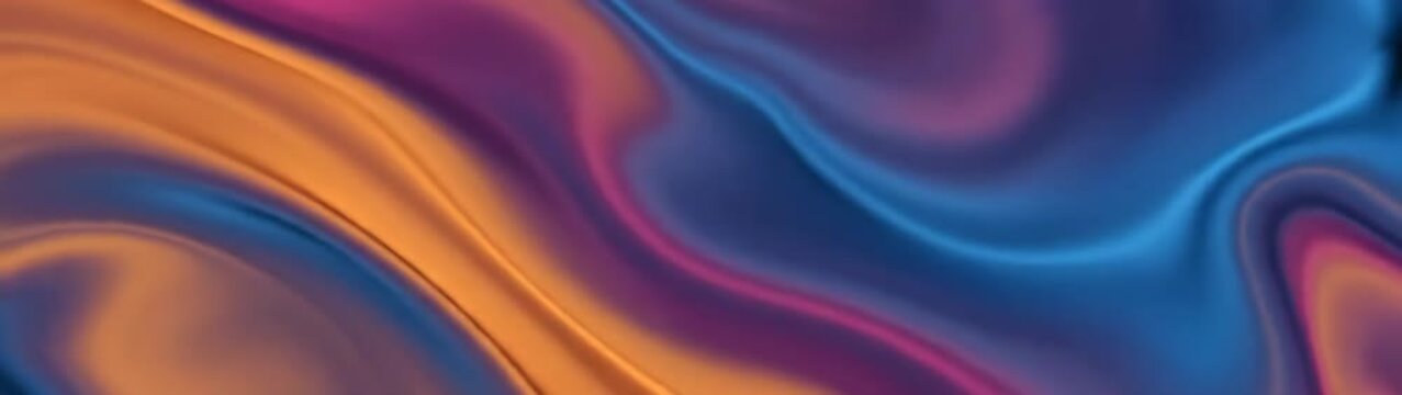Wavy surface presenting smooth purple gold and blue forms creating a seamless pattern Ideal for digital projects.
