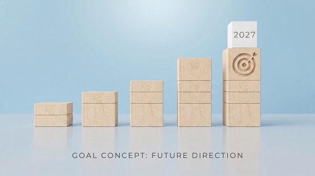2027 Goal Concept with Growing Bar Graph